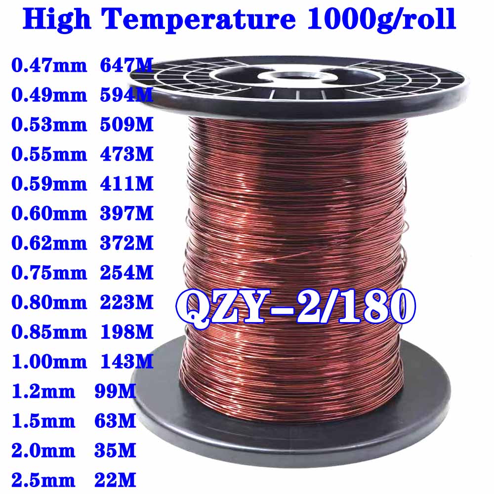 Copper Wire Roll - Эмалированный провод QZY-2/180, 1 кг/рулон, высокотемпературный,